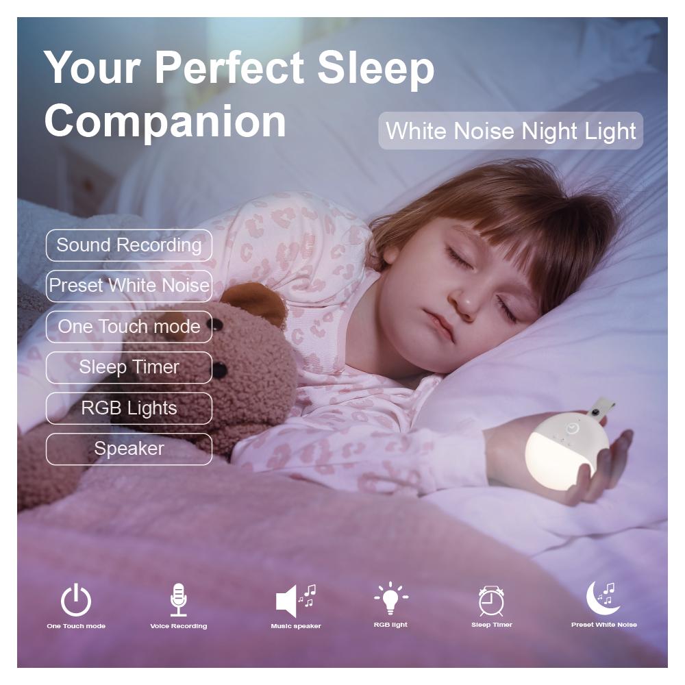 SLEEPHOHO  White Noise Machine for Adults Kids Baby | 7 different lights | Timer | Easy to Pocket and Travel cordless light